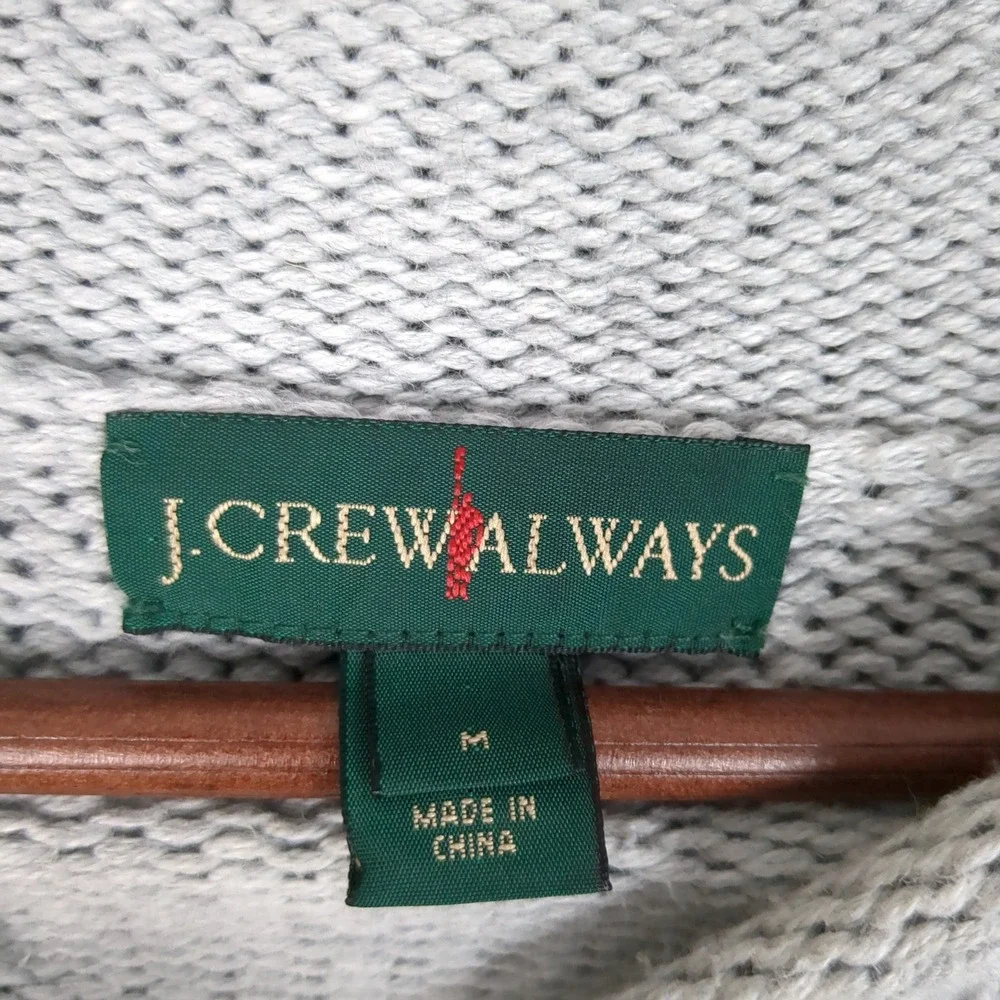 J Crew Always Heather‎ Gray Mock Neck Knit Pullover Sweater Womens Medium M